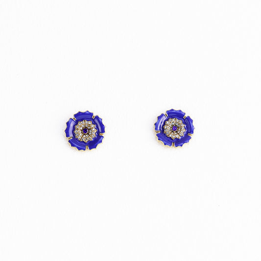 Sapphire Blue Flower Earrings