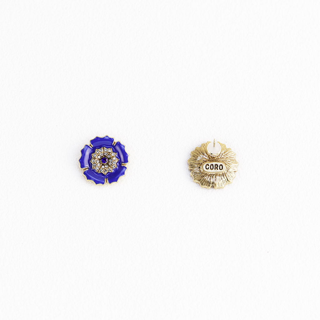 Sapphire Blue Flower Earrings