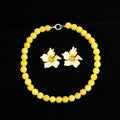 Summer Frangipani · Yellow Agate & Enamel Set