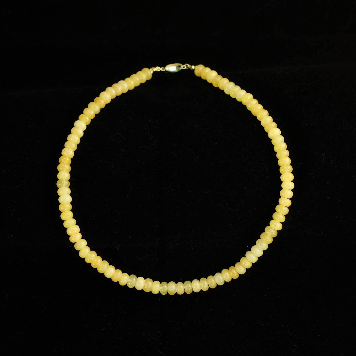 Dawn Wheat · Yellow Flat Bead Necklace