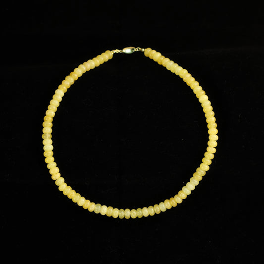 Dawn Wheat · Yellow Flat Bead Necklace