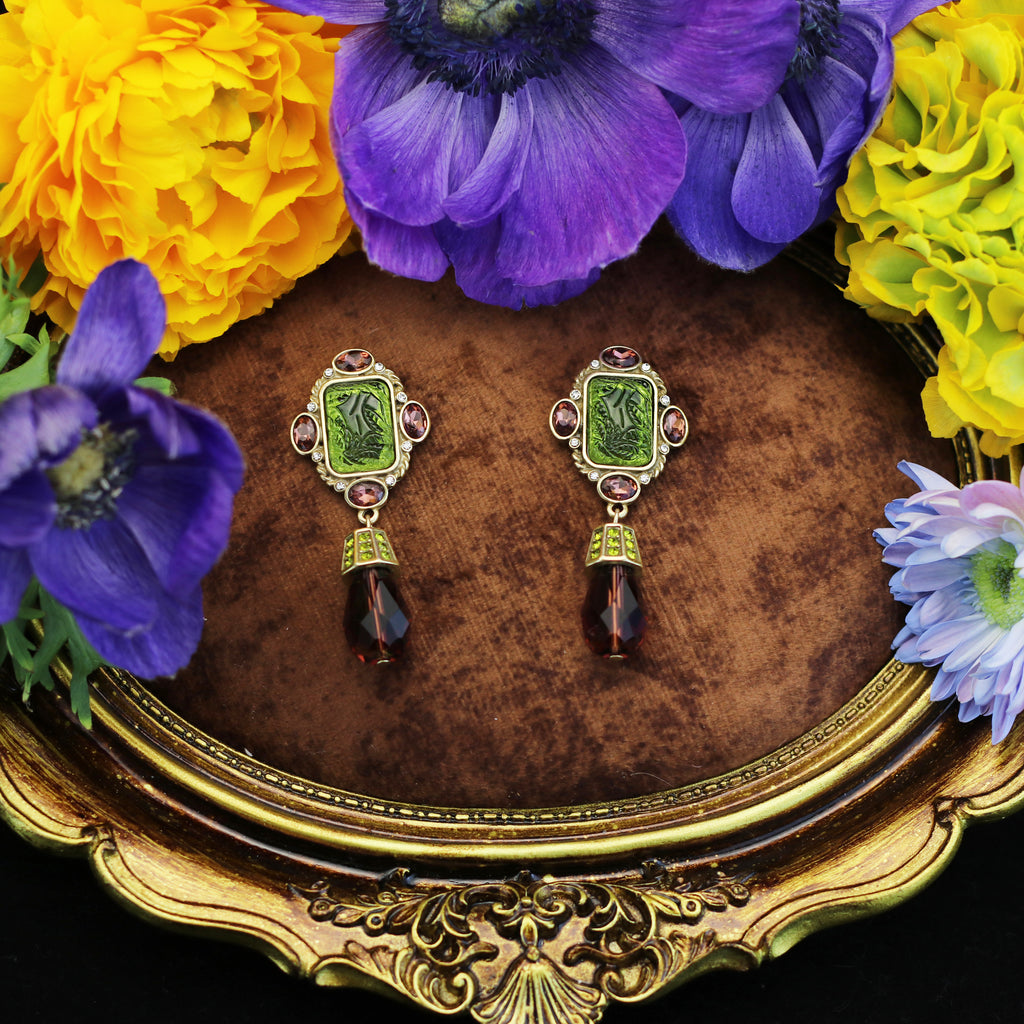 Vintage Courtly Glass Earrings