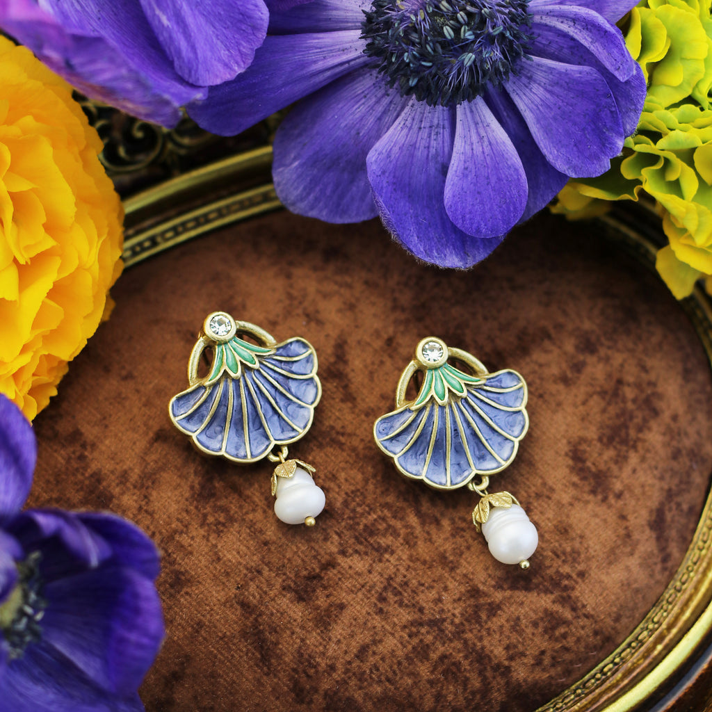 Morning Glory Enamel Earrings