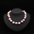 Peach Blossom · Pink Glass & Amethyst Spacer Necklace