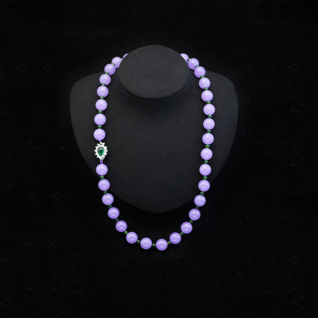 Violet Breeze · Purple & Green Agate Spacer Necklace