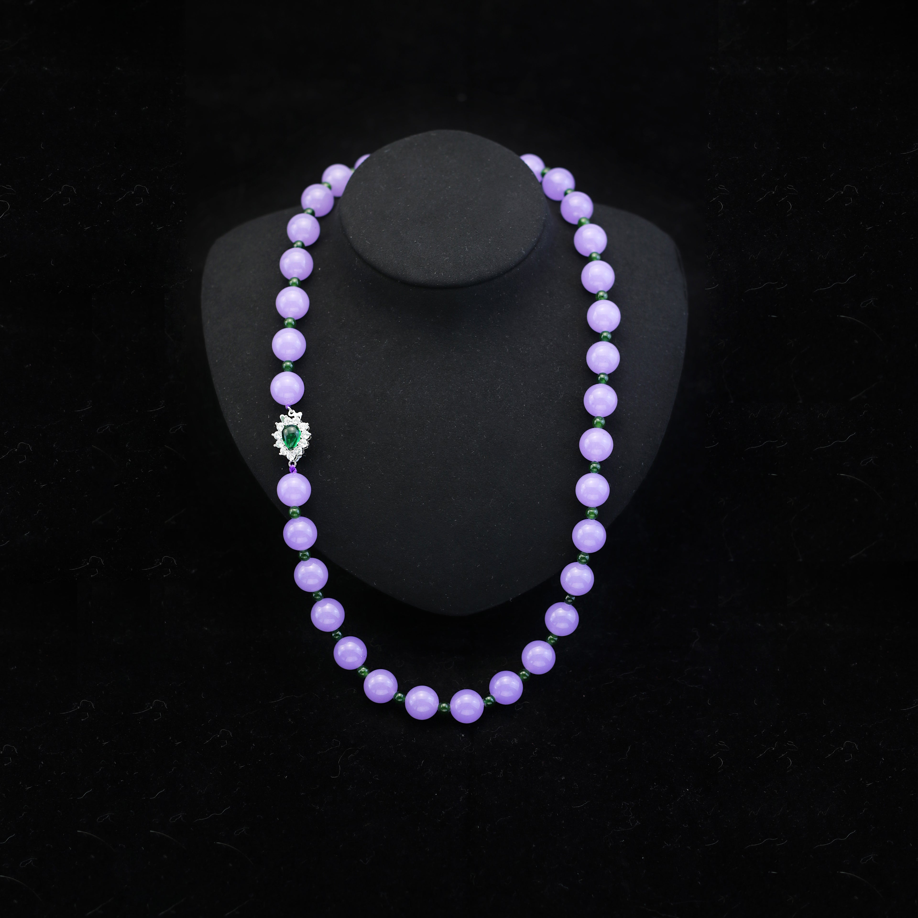 Violet Breeze · Purple & Green Agate Spacer Necklace