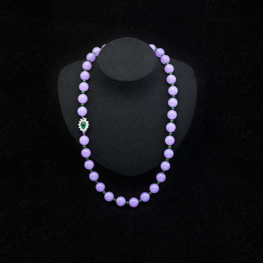 Violet Breeze · Purple & Green Agate Spacer Necklace