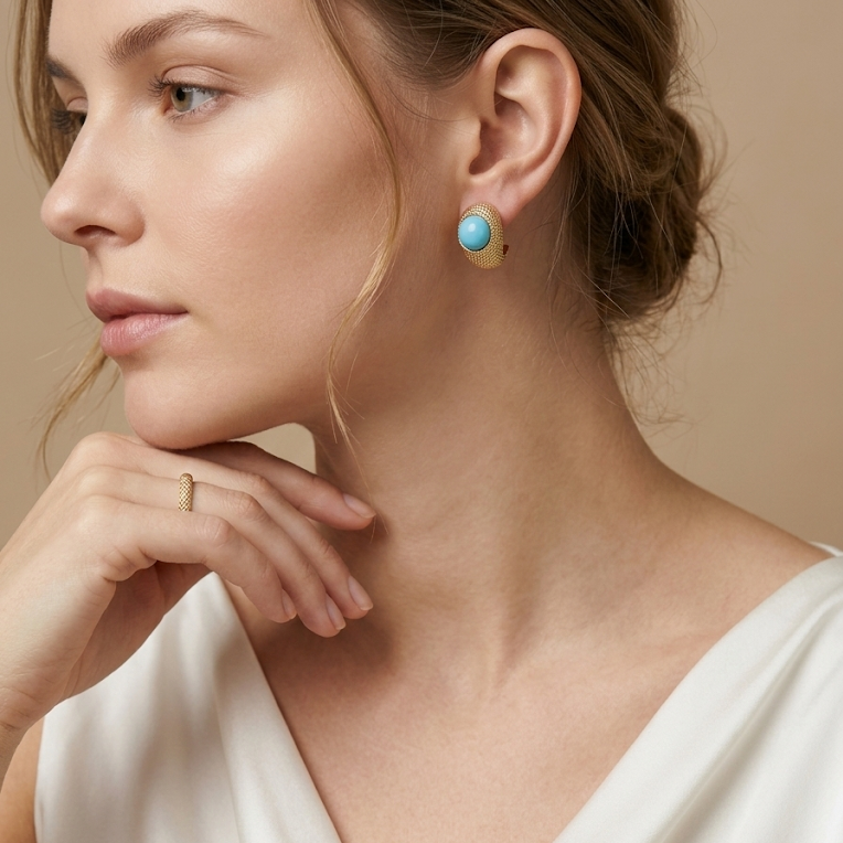 Gold Wrapped Hoop Earrings