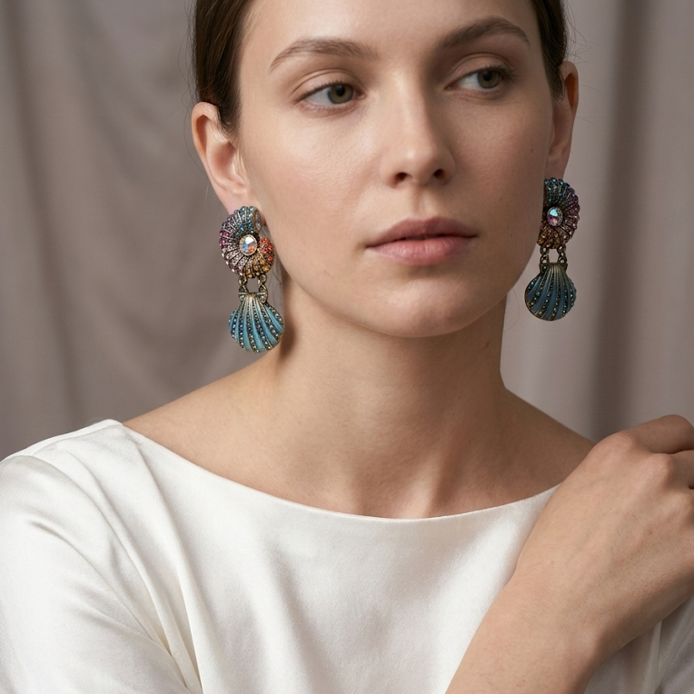 Conch Dream · Gradient Shell Earrings