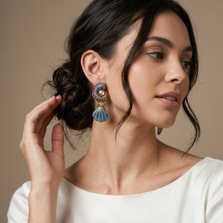 Conch Dream · Gradient Shell Earrings