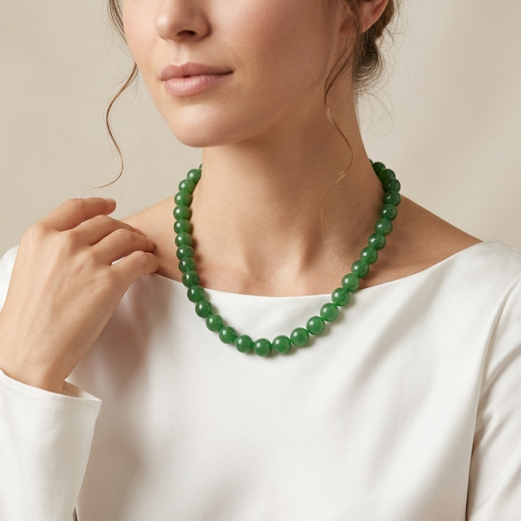 Ink Forest · Deep Green Agate Necklace