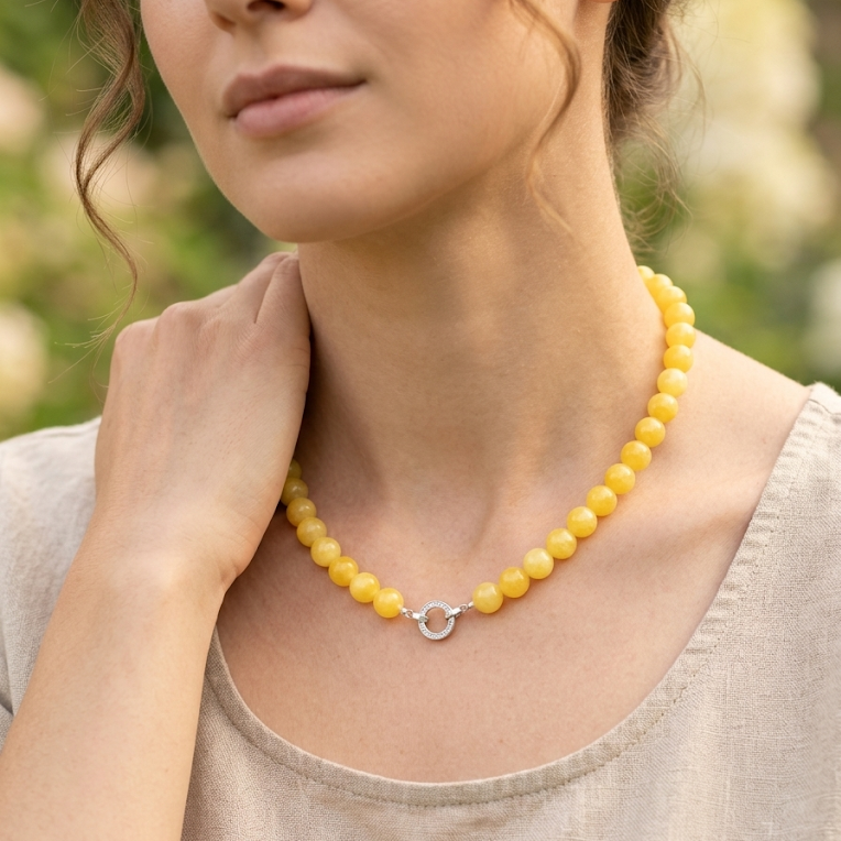 Sunny Honey · Yellow Agate Necklace