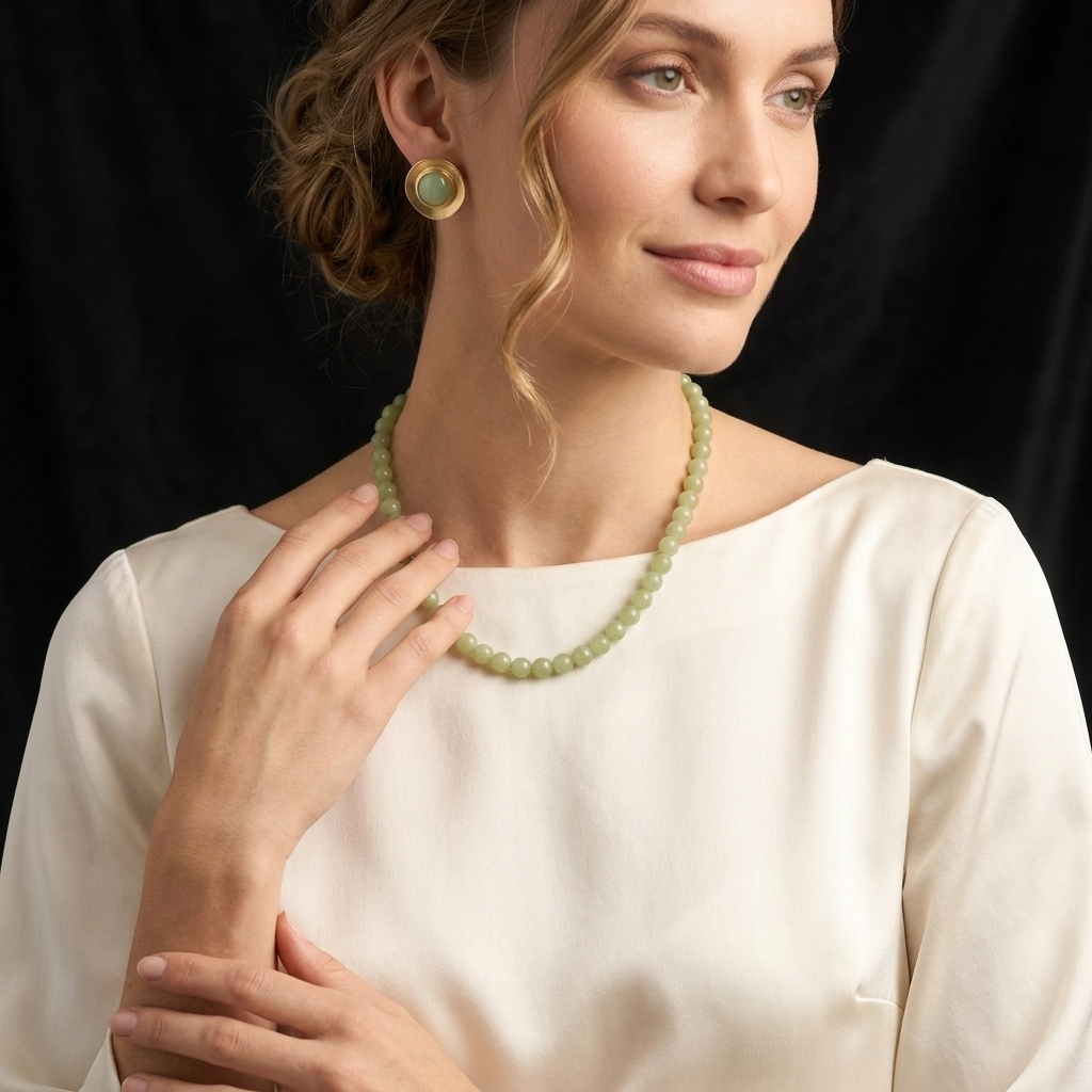 Spring Sprout · Grass Green Agate Necklace