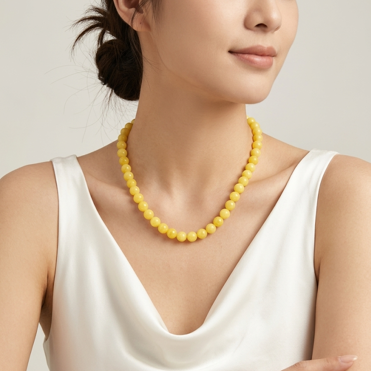 Sunny Honey · Yellow Agate Necklace